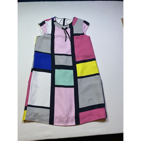 Kate Spade New York Claudette Dress Color Block Pastels Shift Cap Sleeve Size 8 - Picture 8 of 15